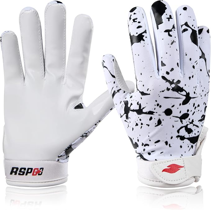 Kids Football Gloves Youth Enhanced Grip Silicone Wide Receiver Gloves