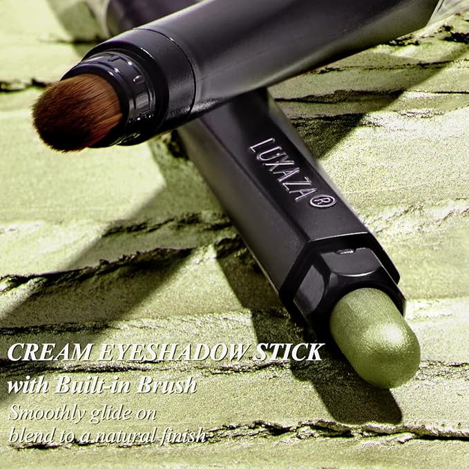 Neutral Eyeshadow Stick Makeup 6PCS Set, Green Metallic Shimmer Matte Cream Eye Shadow Eyeliner Brightener Pencil Crayon - FIREFLIES LIGHT