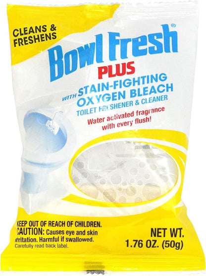 Bowl Fresh Plus Toilet Bowl Cleaner and Deodorizer, Pleasantly Scented Water Activated Fragrance with Every Flush (Pack of 4)