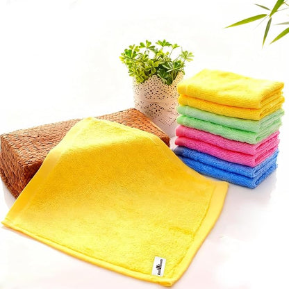Bamboo Microfiber Cleaning Cloth-8Pcs Kitchen Wash Cloths,Wood Fiber Window Glass Rags,Micro Fiber Cloth for Cleaning Suitable for Dishes,Car Towel Rag Made From Baby Washcloths Material (yellow)