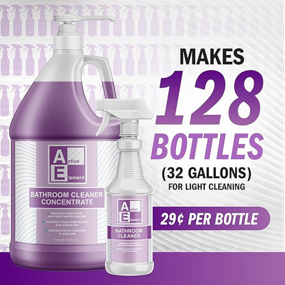 Bathroom Cleaner Concentrate- Makes 64 Gallons -Multipurpose Foaming Spray for Tub and Tile, Shower, Sink, Bathtub and Toilet