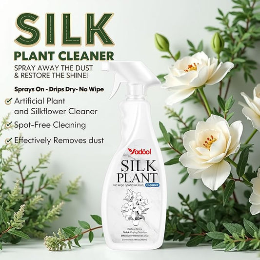 Silk Plant Cleaner Spray No Wipe - Artificial Plant & Silk Flower Cleaner Spray, Dust Remover for Fake Plants, No Wipe, Quick Drying - 16.91oz (2PACK)