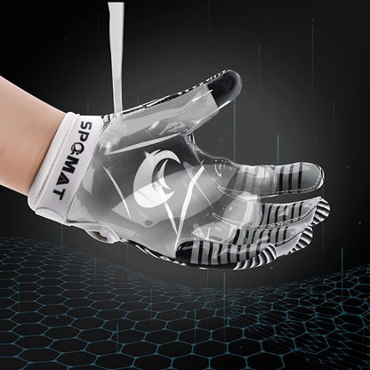 Youth Football Gloves Kids Silicone Grip Receiver Gloves with Super Stick Ability for Best Game Experience
