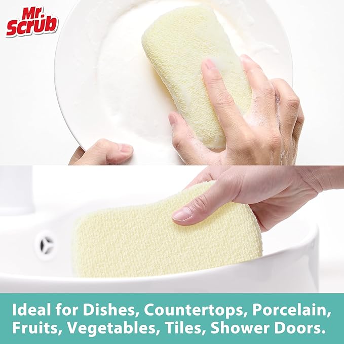 Sponges Kitchen Scrub Dish Sponge Scouring Pad, 24 Pack Cleaning Brush Scrubber Supplies for Soap, Dishwashing Dinnerware Sets Pan Pot Glass Dishwasher Sink Bathroom Towels Cloth Rags Holder
