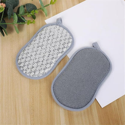 4 Pack Dish Sponge for Washing Dishes Cleaning Kitchen, All-Purpose, Non Scratch, Rough Scrubbers Side for Non-Stick Cookware, Soft Microfiber Scrub Side for Dishes,Reusable Dishwashing Sponges