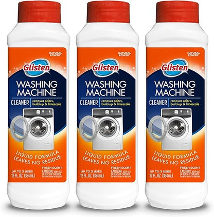 Glisten Washer Magic Washing Machine Cleaner and Deodorizer, 3 Bottles, Multicolor