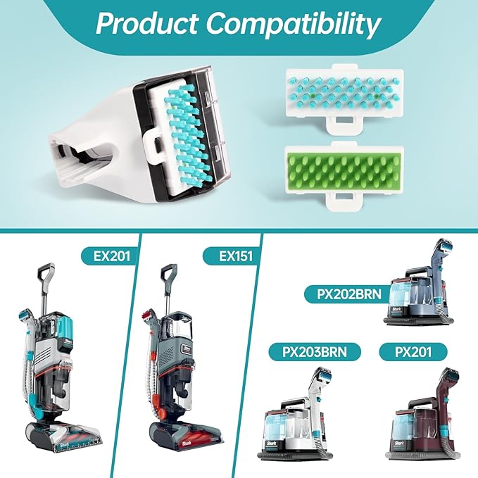 PX202BRN Tool Brush Replacement Parts Compatible With Shark StainStriker Portable Carpet PX201 PX202BRN PX203BRN CarpetXpert Upright EX201 R-EX200 R-EX201 EX150 EX151 Stain Striker Vacuum Brush (1+2)