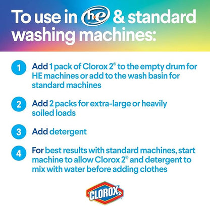 Clorox 2 Laundry Stain Remover and Color Booster Pack, 40 Count