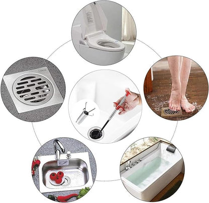 Drain Snake 76Inch, Unclog Drain Tool for Bathroom Sink, Shower, Bathtub, Car & Tight Spaces,Flexible Sink Snake Drain Cleaner Tool Set, Sink Declogger, Hair Puller from Drain (76inch)