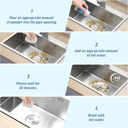 Powerful Sink Drain Cleaner - Fast Foaming Pipeline Dredging Agent for Kitchen Sink,Bathroom & Shower,Toilet Pipes (4pcs, sky blue)