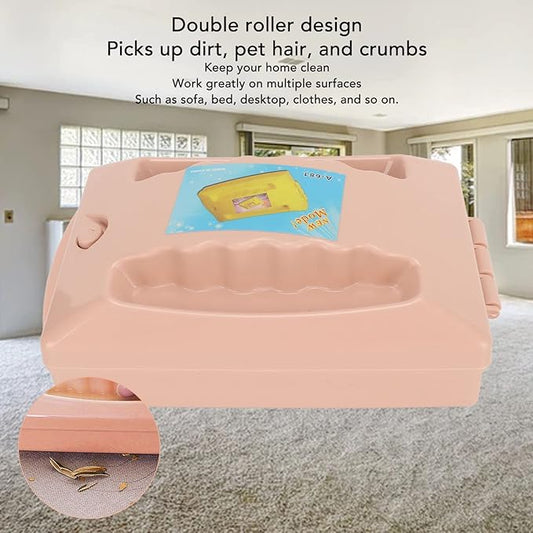 Carpet Sofa Sweeper, Double Roller Remove Debris Table Sweeper Cleansing Manual Sweeping Brush for Desktop Bed Clothes Desktop Carpet Sofa