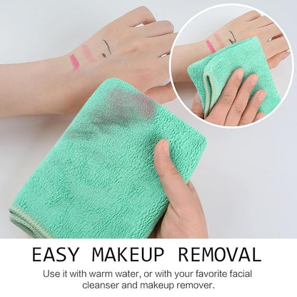 SINLAND Microfiber Facial Cloths Fast Drying Washcloth 12inch x 12inch Absorbent Face Wash Cloth Soft Makeup Remover Cloths