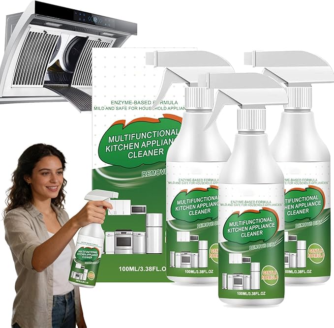 Multi-purpose Enzyme Foam Cleaner, Multifunctional Kitchen Appliance Cleaner, Kitchen Cleaner Spray, All-Purpose Household Cleaners for Oven, Stove, Range Hood (3PCS)