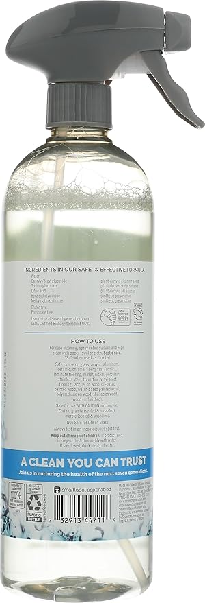Seventh Generation Glass Cleaner, Free & Clear, 23 fl oz
