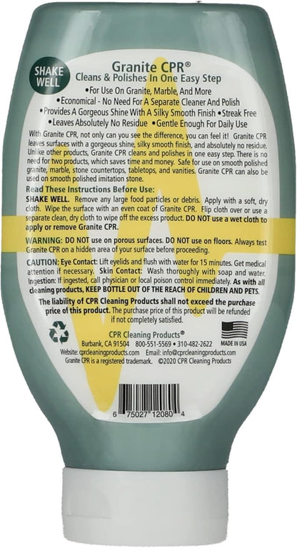 Granite CPR (Value 2-Pack of 18oz Bottles) – 2-in-1 Cleaner & Polish is Gentle Enough for Daily Use & Tough Enough to Restore Granite, Marble, & Stone to Its Original Luster