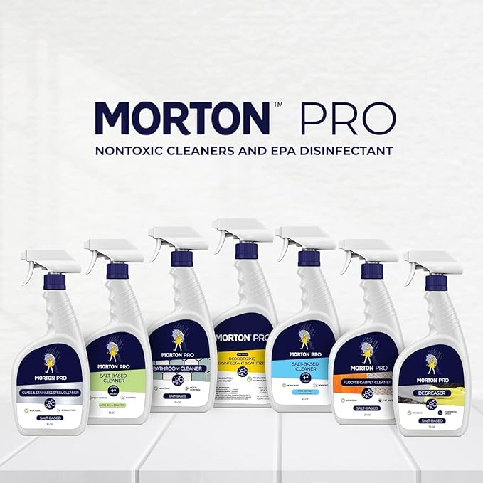 Morton Pro - Kitchen & Countertop HOCl Cleaning Spray, Salt-Based, Certified Non-Toxic & Food Contact Safe Everyday Cleaner (1 Gallon Bottle)
