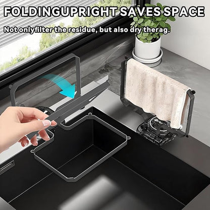 Botsparty Kitchen Sink Strainer Basket with Suction Cups,50 Replaceable Mesh Bags & Adjustable Design - Food Filter &Catcher for Veggies, Fruits, Dishes