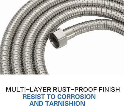 RUMOSE 98 inches Shower Hose Shower Head Extension Hose Extra Long Stainless Steel Shower Tube Attachment Flexible Handheld Shower Sprayer Hose, Brushed Nickel
