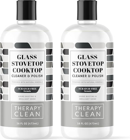 Therapy Glass Stove Top Cleaner 16 fl oz. (2 Pack) - Safe for Ceramic, Electric, Induction Stovetops