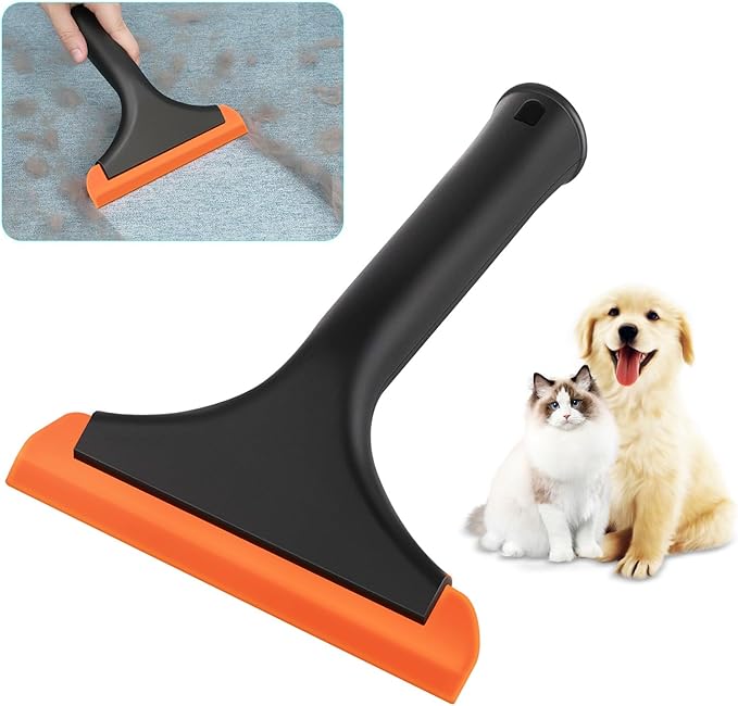 Silicone Pet Hair Removal,Pet Hair rubber Carpet Rake Cat Dog Hair Remover with 8in Long Handle Pet Hair Remover for Furniture Couch Carpet