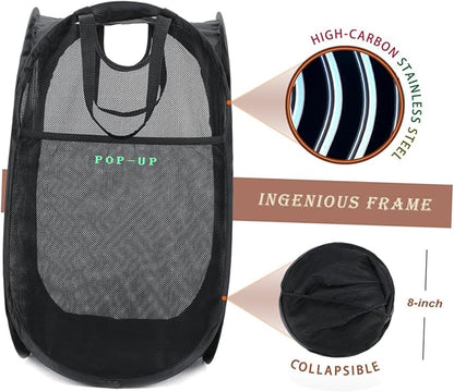 Folding Laundry Storage Container for Dirty Clothes Design Capacity Black Versatile Basket for Toys Blankets