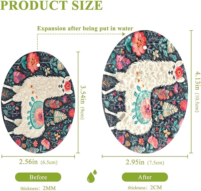 Llama Kitchen Scrub Sponges, Pop-up Kitchen Cleaning Sponges Reusable Dish Washing Sponges for Bathroom Household Cleaning 3 Pack - Non Scratch Scrubber