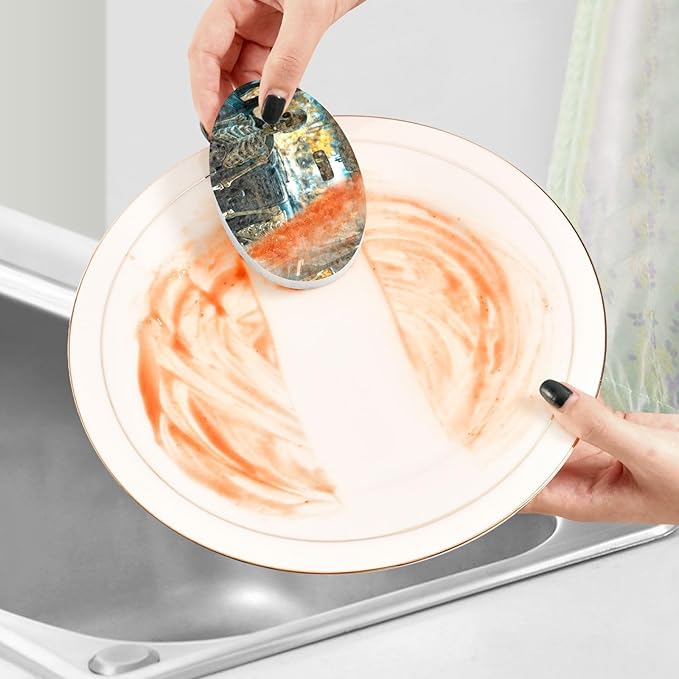 Skeleton Driver Kitchen Scrub Sponges, Pop-up Kitchen Cleaning Sponges Reusable Dish Washing Sponges for Bathroom Household Cleaning 3 Pack - Non Scratch Scrubber