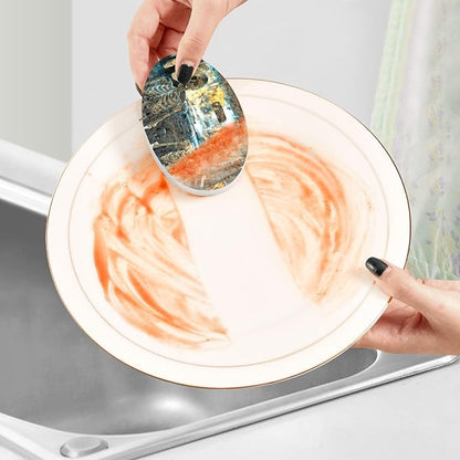 Skeleton Driver Kitchen Scrub Sponges, Pop-up Kitchen Cleaning Sponges Reusable Dish Washing Sponges for Bathroom Household Cleaning 3 Pack - Non Scratch Scrubber