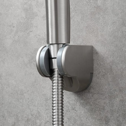 Tecmolog Adjustable Handheld Shower Head Bracket ABS Bathroom Hose Shower Wand Holder Wall Mount, Brushed Nickel, ST01NA