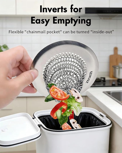 Ztruth Kitchen Sink Drain Strainer Patented Reversible Sink Strainer, Anti-Clogging Sink Strainer Basket, 304 Stainless Steel, Handmade Kitchen Gadgets, Dishwasher Safe