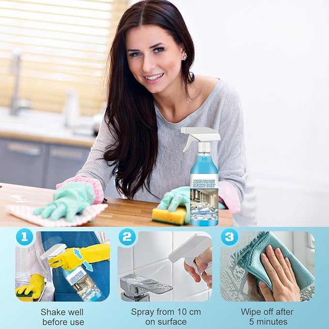 2 Pcs Multi-Purpose Cleaning Spray, Upgraded Spray Oven Cleaner, Foam Toilet Cleaner Kitchen Foam Cleaner, Multi-Purpose Spray for Kitchens, Countertops, Ovens
