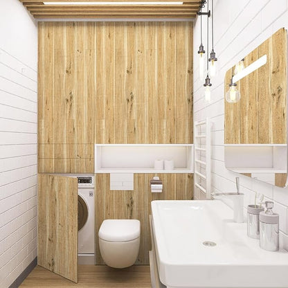 Yun-aeon Realistic Wood Peel and Stick Wallpaper 17.7"x1200" Contact Paper Wood Grain Self-Adhesive Film Waterproof & Removable Wallpaper Decorative Vinyl for Kitchen Countertops Cabinets
