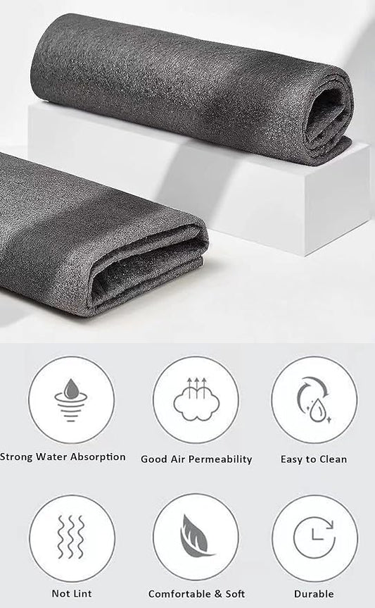 10 Pack Microfiber Cleaning Cloths, Thickened Streak Free & Lint Free Glass Cleaning Towels, Reusable Washable Cloths for Car Windows, Kitchen, Mirrors, Stainless Steel - 12x12 Inches Grey (30x30cm)