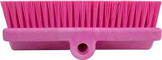 SPARTA 40423EC26 Plastic Floor Scrub Brush, Wall Brush, Equipment Brush With Nonabsorbent Bristles For Industrial Kitchens, Hospitals, Commercial Cleaning, 10 Inches, Pink