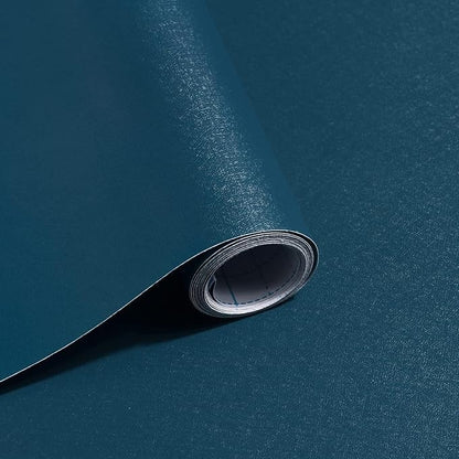 Safiyya 393"x17.7" Dark Blue Peel and Stick Wallpaper Blue Contact Paper Solid Color Removable Self Adhesive Wallpaper Decorative Vinyl Rolls for Wall