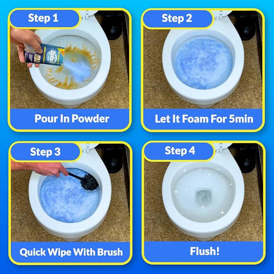 Toilet Cleaner - Self Activating Cleaning Powder for Toilet Bowl Cleaning