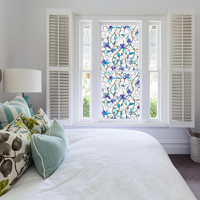 Frosted Glass Window Film, Heat Insulation, UV Block, Anti-Glare, One Way Privacy Tint, Static Cling for Home Bathroom Door, Renter Friendly, Day & Night Privacy