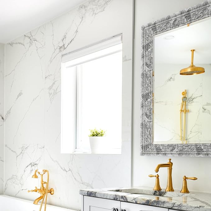 WAPANE 180'' Marble Polyethylene Foam 3D Wall Edging, Self Adhesive Wallpaper Border for Home, Hotel Decoration