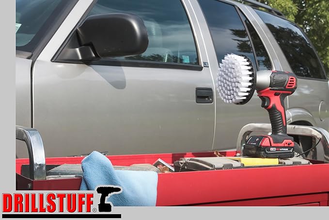 Car Accessories - Drill Brush - Automotive and Truck Detailing Brush Kit - Wheel Cleaner - Car Interior Cleaner - Car Wash Brush - Scrub Brushes for Cleaning - Car Cleaning Tools - Auto Detailing Kit
