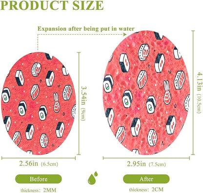 Sushi Kitchen Scrub Sponges, Pop-up Kitchen Cleaning Sponges Reusable Dish Washing Sponges for Bathroom Household Cleaning 3 Pack - Non Scratch Scrubber