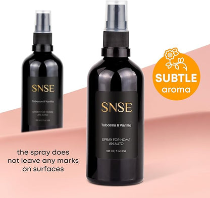 SNSE Tobacco & Vanilla Perfumed Spray For Home And Auto SNSE | 3.38 oz | Scent Spray for Home, Textiles, Linens, Auto