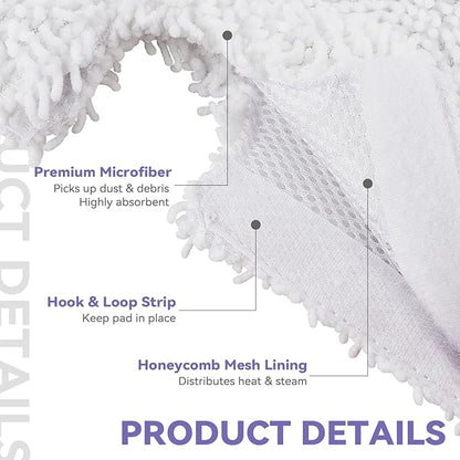 S3501 For Shark Steam Pocket Mop Pads: Washable Steam Mop Replacement Pads For Shark Steamer S3601D S3601 S3801CO S3901 S3550 SE450 (6Pack)