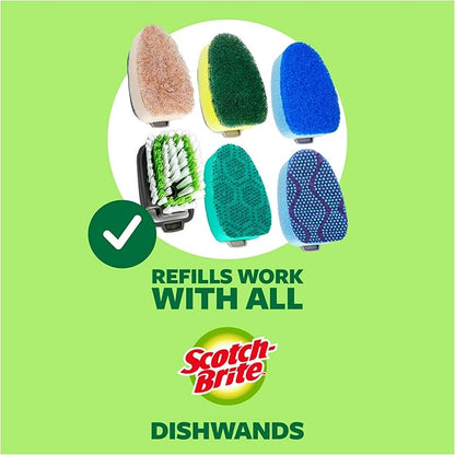Scotch-Brite Non-Scratch Dishwand, Pack of 4 | For Nonstick Cookware | Hands-Free Cleaning | Soap Dispensing