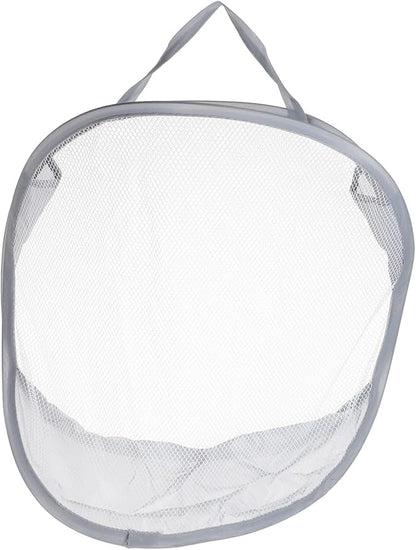 Foldable Wall-mounted Laundry Basket Gray Mesh Storage Bag for Bathroom Bedroom Dormitory Space-saving Hanging Clothes Organizer with Stable Load-bearing and Multifunctional Design