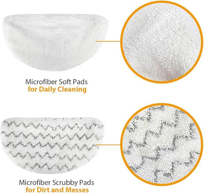 Steam Mop Replacement Pads for Bissell Powerfresh Steam Mop Pads Compatible with 1940 1440 1544 Series 19402 19404 19408 19409 1940a 1940f 1940q 1940t 1940w Washable Reusable Steam Mop Pad (6-PACK)