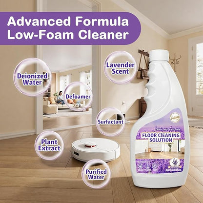 Snowlily 2 Pack Floor Cleaner Solution for Hardwood & Tile Floors, Robot Vaccum and Mop & Wet Dry Vacuum Cleaners, 1:100 Dilution Ratio
