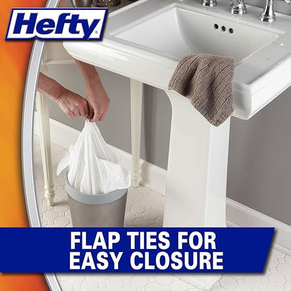 Hefty Small Trash Bags, Flap Tie, Lavender & Sweet Vanilla Scent, 4 Gallon, 26 Count