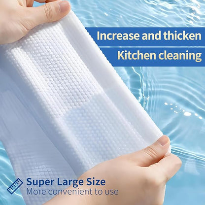 Reusable Dry & Wet Dish Soap Foam Wipes - Multi-Purpose Cleaning Towels for Kitchen, Bathroom, Travel | No Water Needed, Eco-Friendly, Reaches Hard-to-Clean Areas (60 Pack)
