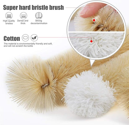 MASTERTOP 9 Pieces Bottle Brush Set - Long Water Bottle and Straw Brush Cleaning Set BPA Free Bottle Cleaner Brush for Baby Bottle Pipes Coffee Grinder Teapot Narrow Neck Wide Mouth Water Bottles