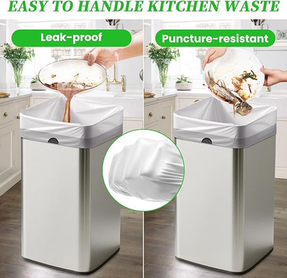 Trash Bags 13 Gallon Tall Kitchen Drawstring Garbage Bags,Fit 13 Gal Bins,Heavy Duty Tear&Leak Resistant Unscented Recyclable Trash Can Liners for Home Office Bathroom Garden Garage Outdoor